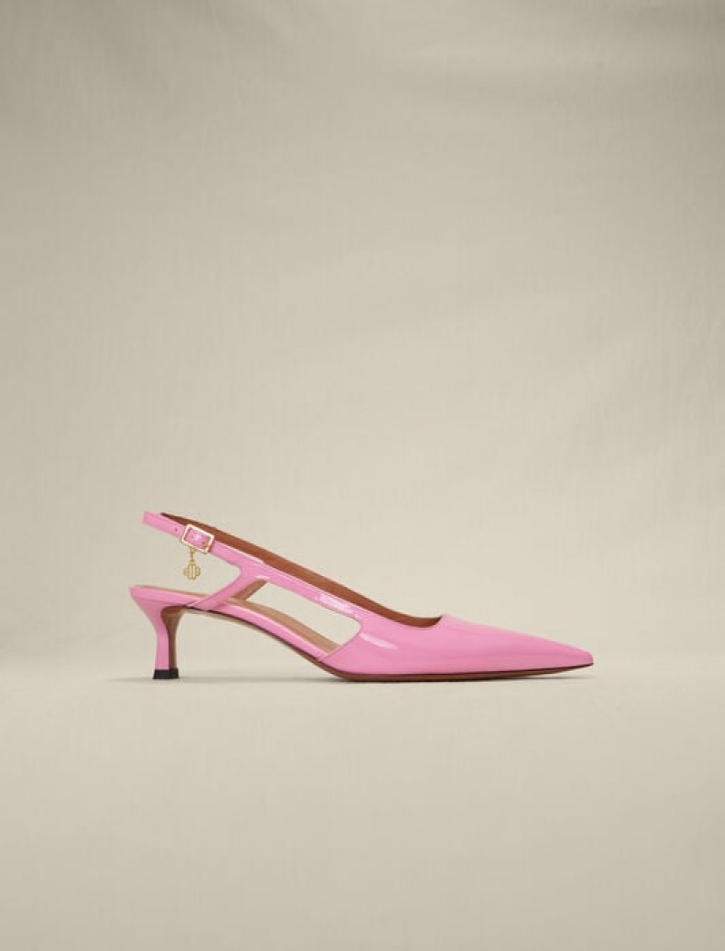 Maje Lacquered Sandalen Dames Roze | ZRSXDQJ-35